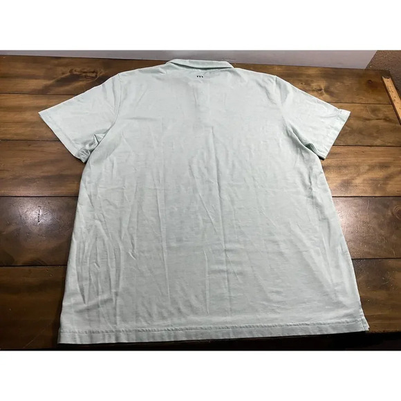 Travis Mathew Polo Shirt Mens Size 2XL Mint Green Striped Golf Casual Retro - Picture 6 of 7
